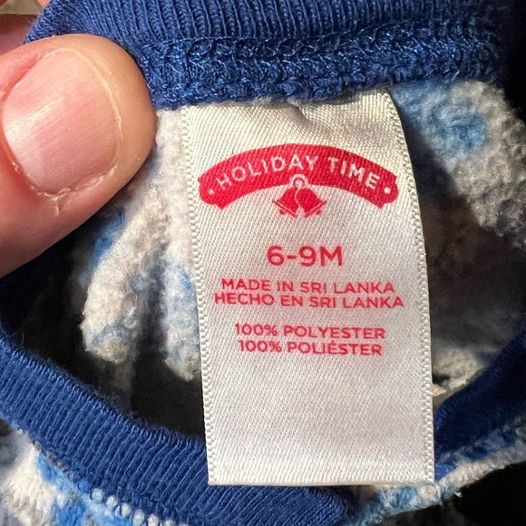 Holdiay Time Polyester Snowflake Baby 6-9 Months Zipper Front Footed Pajamas - Picture 2 of 2